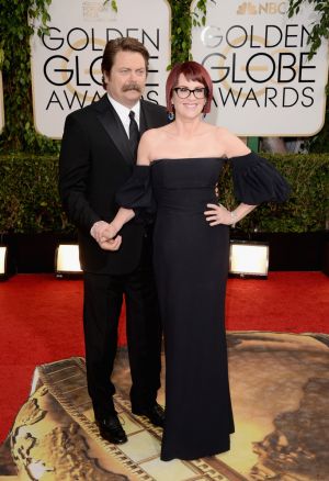 2014 Golden Globes - Red Carpet - Nick Offerman and Megan Mullally